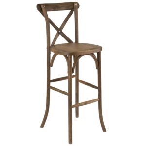 The Cross Back Barstool creates a charming and inviting ambiance with its curved lines and smooth finish. The designer cross back adds a modern