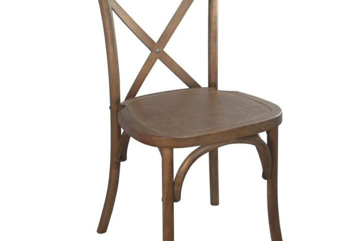 These Light Brown X-Back Chair are an ideal complement to elegant banquet halls