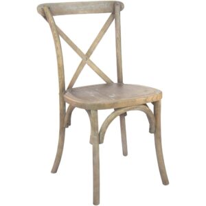 These Medium Natural With White Grain X-Back Chairs are an ideal complement to elegant banquet halls