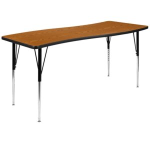 but cool enough to use as a standalone classroom table. Wave classroom tables instantly modernizes your classroom to bring excitement to the learning environment. Students feel more encouraged to work in groups with furnishings designed for collaboration. Built to last through many class turnovers the thermal fused laminate top is scratch