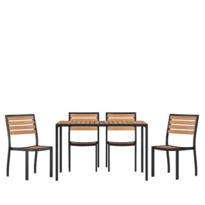Spend more time outdoors when you add this 5 piece patio table and chair set to your patio
