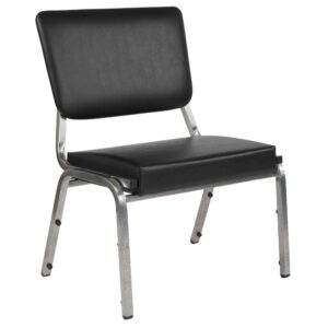 Provide safe seating for all patients in the hospital and healthcare industry with these medical grade reception chairs. The armless chair provides unrestricted access and seating comfort for heavier than average users. Settle in faster with a 21.5" extra wide seat with thick cushioning while the supportive 18-gauge tubular frame withstands up to 1500 pounds. Assemble group therapy sessions placing these metal chairs in a circle. These stylish 3/4 open back bariatric guest chairs can be used for temporary sessions or setup permanently in your waiting room. For temporary usage