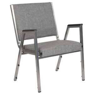 Provide safe seating for all patients in the hospital and healthcare industry with these medical grade reception chairs. Settle in faster with a 21.5" extra wide seat with thick cushioning while the supportive 18-gauge tubular frame withstands up to 1500 pounds. The arm chair helps users ease into the chair comfortably having the arms for support. Assemble group therapy sessions placing these metal chairs in a circle. These bariatric guest chairs can be used for temporary sessions or setup permanently in your waiting room. For temporary usage