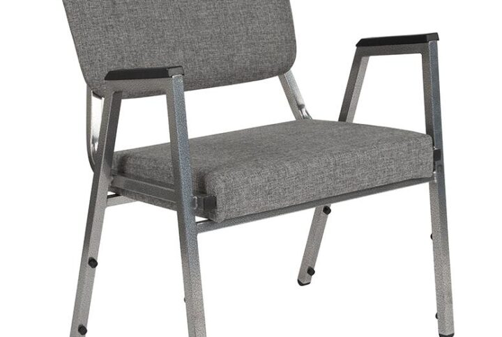 Provide safe seating for all patients in the healthcare industry with these medical grade reception chairs. Settle in faster with a 21.5" extra wide seat with thick cushioning while the supportive 18-gauge tubular frame withstands up to 1500 pounds. The chair arms give extra support to help users ease into the chair. Assemble group therapy sessions placing these metal chairs in a circle. These 3/4 open back bariatric guest chairs can be used for temporary sessions or setup permanently in your waiting room. These metal chairs stack up to 10 high for storage when not in use while the plastic bumper guards safeguard the frame from scratches. If you need seating for your healthcare facility these antimicrobial guest chairs are an excellent choice for your waiting room and patient room. Designed for intensive use this easy to clean chair is optimal for your high traffic environment.