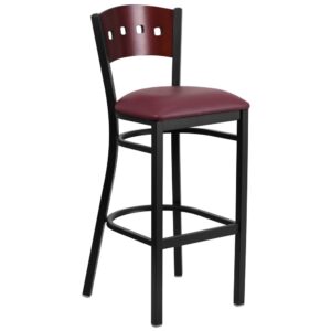 The metal barstool is a popular choice for furnishing restaurants