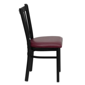 service and attractive furnishings. The metal barstool with burgundy vinyl upholstered seat is a popular choice for furnishing restaurants