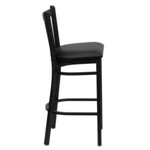 service and attractive furnishings. The metal barstool with black vinyl upholstered seat is a popular choice for furnishing restaurants