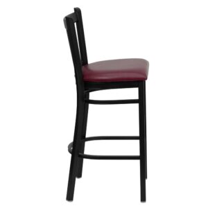 service and attractive furnishings. The metal barstool with burgundy vinyl upholstered seat is a popular choice for furnishing restaurants