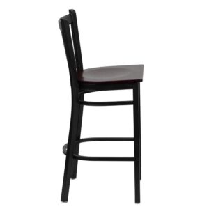 service and attractive furnishings. The metal barstool with mahogany wood seat is a popular choice for furnishing restaurants