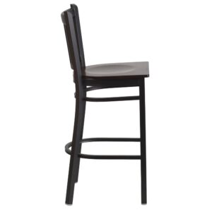 service and attractive furnishings. The metal barstool with walnut wood seat is a popular choice for furnishing restaurants
