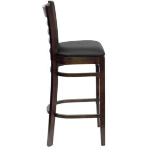 service and attractive furnishings. This classic walnut wood bar stool will offer guests a warm