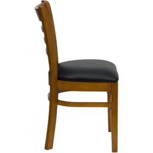 service and attractive furnishings. This classic cherry wood chair will offer guests a warm