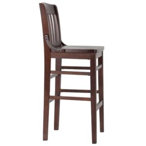 elegant look when furnishing your establishment with this richly hued walnut wood bar stool. This wooden stool will make an attractive addition to your restaurant