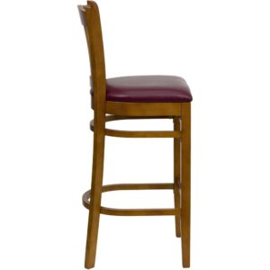 service and attractive furnishings. This classic cherry wood bar stool will offer guests a warm