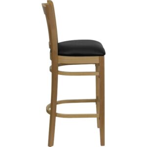 service and attractive furnishings. This classic natural wood bar stool will offer guests a warm