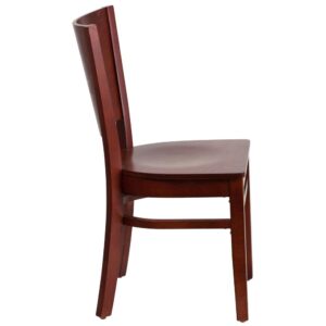 elegant look when furnishing your establishment with this richly hued mahogany dining chair. This chair will make an attractive addition to your restaurant