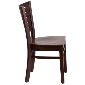 elegant look when furnishing your establishment with this richly hued walnut dining chair. This chair will make an attractive addition to your restaurant