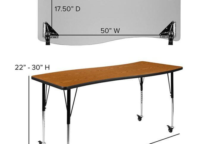 Develop students interpersonal skills with these collaborative wave activity tables that are shaped for group learning success. Mobile activity tables allow you to change the look in your room efficiently. Students will have plenty of working space on this 3-piece nesting classroom table with two half circle end pieces and a rectangular middle table. Complete with seating by pairing with our ergonomic shell stack chairs. Built to last through many class turnovers the thermal fused laminate top is scratch