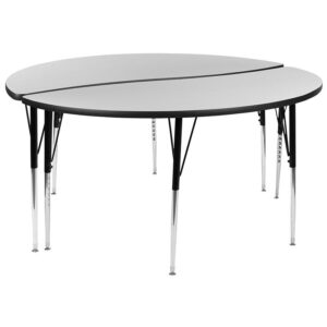 stain and warp resistant. An attractive black powder coated finish protects the upper legs from scratches and height adjustable chrome lower legs give you the flexibility to raise or lower the table a full 9" in 1" increments. Self-leveling nylon floor glides keep the table from wobbling and protect your floor by sliding smoothly when you need to move it. 21st century Gen Z and Gen Alpha generations are learning at a faster pace and require modern furnishings and technology to focus their attention. Collaboration doesn't happen only in the classroom