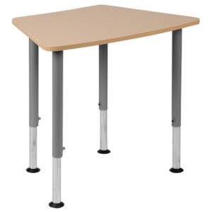 Arrange an active learning environment by grouping multiple collaborative desks together. Collaborative learning spaces allow pupils to express their ideas out loud. The adjustable legs grow with students from kindergarten to adult to purchase for the entire school body. Make homeschooled students feel like they are in a classroom environment by creating a collaborative workspace for group activities using multiple student desks. This durable classroom table is built to last with extra thick wobble-free legs and a scratch