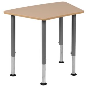 Arrange an active learning environment by grouping multiple collaborative desks together. Collaborative learning spaces allow pupils to express their ideas out loud. The adjustable legs grow with students from kindergarten to adult to purchase for the entire school body. Make homeschooled students feel like they are in a classroom environment by creating a collaborative workspace for group activities using multiple student desks. This durable classroom table is built to last with extra thick wobble-free legs and a scratch