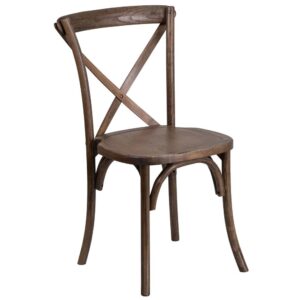 The Cross Back Chair creates a charming and inviting ambiance with its curved lines and smooth finish. The designer cross back adds a modern