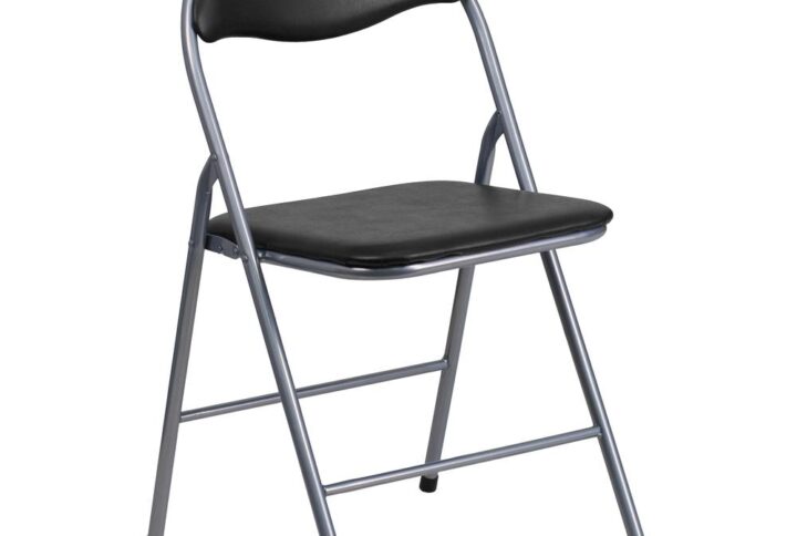This is not your traditional metal folding chair this chair offers style with its open back design and modern appealing silver powder coated frame finish. Built for the commercial industry