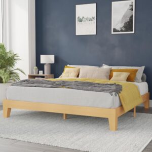this king size platform bed frame graces any bedroom with on-trend