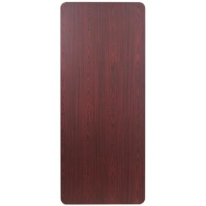 this rectangular folding table is here to save the day. This mahogany finish melamine laminate table is beneficial in a multitude of settings that include banquet facilities