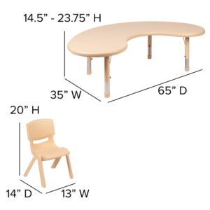 the table has rounded corners and the plastic stack chairs are constructed of metal-free materials. This activity table set serves as a play and learning table for the classroom or home. Built for comfort