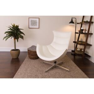this swivel lounge chair is as comfortable as it appears for you to curl up and read a good book or to relax and do nothing. Small kids will absolutely love climbing up in this swivel living room chair while you move around the house. The deep seat with wide coverage is perfect for both adults and kids of all ages to lounge. Wow visitors when they enter your office and see this oversized chair in your office that you use when you need to step from behind your desk. Lounge back or add a pillow behind you to sit up when you need to conduct business and have personal interactions. Offering plenty of flair for your home