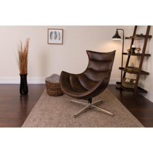 this swivel lounge chair is as comfortable as it appears for you to curl up and read a good book or to relax and do nothing. Small kids will absolutely love climbing up in this swivel living room chair while you move around the house. The deep seat with wide coverage is perfect for both adults and kids of all ages to lounge. Wow visitors when they enter your office and see this oversized chair in your office that you use when you need to step from behind your desk. Lounge back or add a pillow behind you to sit up when you need to conduct business and have personal interactions. Offering plenty of flair for your home