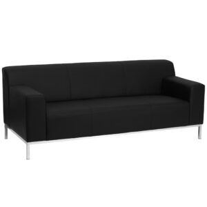 Create a comfortable setting for your guests that will make waiting more pleasant. Your lobby or reception area is the forefront of your business and providing distinguished and comfortable seating is the first step towards making a great impression. The set features a back that slightly protrudes pasts the arms and stainless steel legs that elevate it off the ground. This sofa will adapt in a variety of environments with its clean line appearance