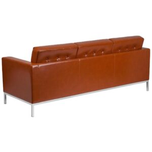 reception area or home. LeatherSoft is leather and polyurethane for added softness and durability.  Straight arm design paired with fixed