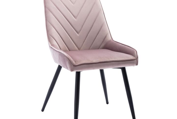 Add a bold and beautiful touch to your dining room with these elegant armless dining chairs. Rich pink velvet-like upholstery