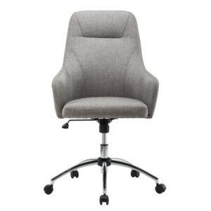 comfortable design that you will appreciate from the second you enter your work space. The Techni Mobili High back office chair features a dedicated headrest and a chrome finish base. It is upholstered entirely in fabric. The seat is height adjustable through a pneumatic gas lift seat mechanism