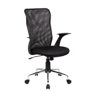 This Techni Mobili Assistant Chair brings a unique look with its curved back. The breathable mesh back keeps you cool during those long hours of work