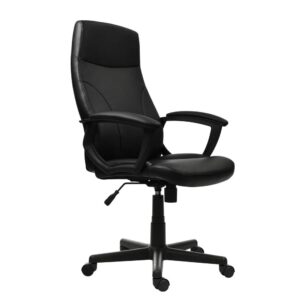 This comfortable Techni Mobili Medium Back Manager Chair has a distinct look with its curved ergonomic back design