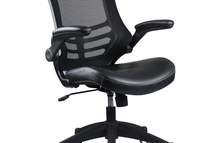 This Techni Mobili Stylish Mid-Back Mesh Office Chair is a modern seat made of TechniFlex upholstery