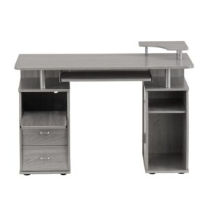 is a complete workstation where it incorporates abundant shelving into a compact