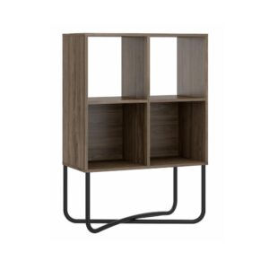 The Techni Mobili Modern Geometric Bookcase features a 2-tier symmetrical design. It will give a modern and industrial vibe to any office spaces
