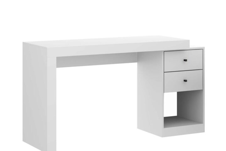 The Techni Mobili Expandable Home Office Desk is made of heavy-duty engineered wood