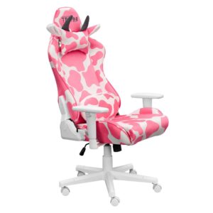 because our new TS85 Pink Cow  Series Gaming Chair is exactly what you need to stand out. It has a smooth