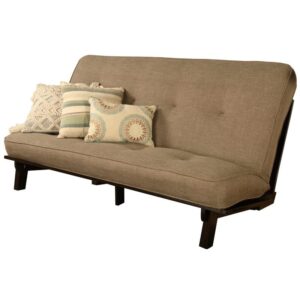The futon is a classic pine frame with a space saving design. This unique and versatile full size futon sofa easily converts to a Bed.  This multifunctional piece of furniture can find a home in just about any type of room.