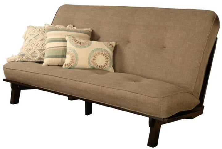The futon is a classic pine frame with a space saving design. This unique and versatile full size futon sofa easily converts to a Bed.  This multifunctional piece of furniture can find a home in just about any type of room.