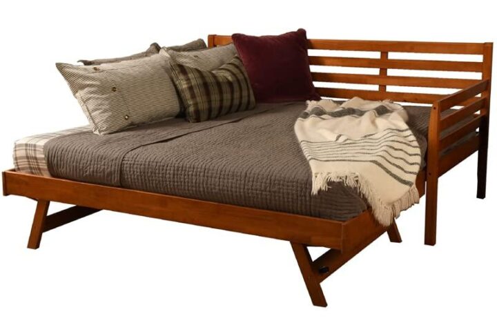 The Boho Daybed boasts clean lines and attractive angles. The Barbados Medium Brown finish blends in with many color schemes in your home. Whether your using it everyday