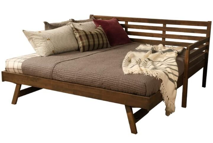 The Boho Daybed boasts clean lines and attractive angles. The grayish brown finish blends in with many color schemes in your home. Whether your using it everyday