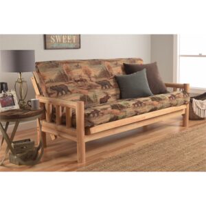 The lodge futon frame is a rustic hardwood frame with that classic up north feel. The clear finish on this frame allows the natural beauty of the wood grain to come through. In addition to it's rustic charm