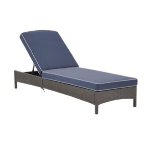 the sturdy powder-coated steel frame offers durability and style making the Palm Harbor lounge chair a great addition to your deck or patio.