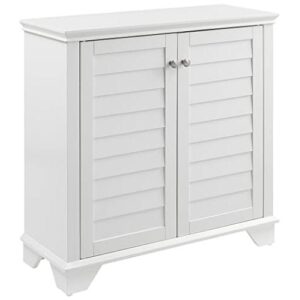 Bring order to any room with the Lydia Storage Cabinet. This cabinet embraces a classic aesthetic while offering much needed storage space. Featuring a stylish faux-louvered design on the cabinet doors and two adjustable shelves